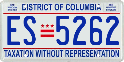 DC license plate ES5262