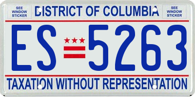 DC license plate ES5263