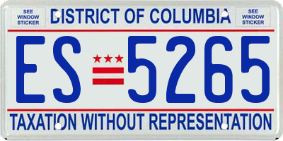 DC license plate ES5265