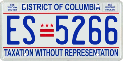 DC license plate ES5266