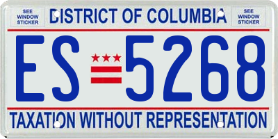 DC license plate ES5268