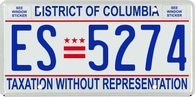 DC license plate ES5274