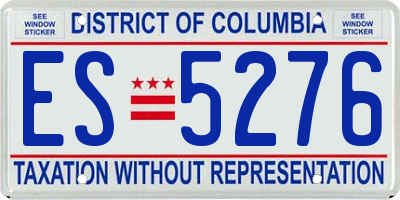 DC license plate ES5276