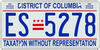 DC license plate ES5278
