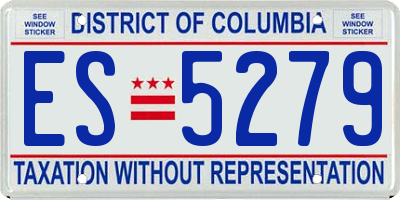 DC license plate ES5279