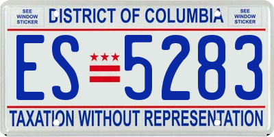 DC license plate ES5283