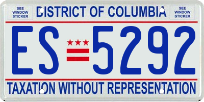 DC license plate ES5292