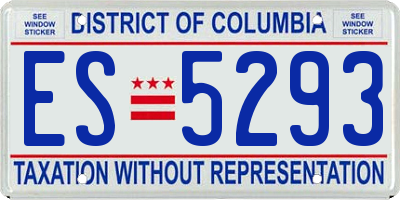 DC license plate ES5293