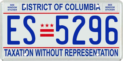DC license plate ES5296