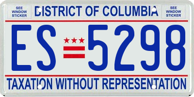 DC license plate ES5298