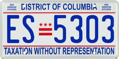 DC license plate ES5303