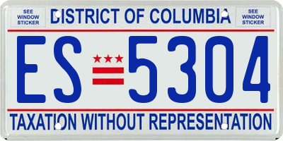 DC license plate ES5304