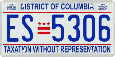 DC license plate ES5306