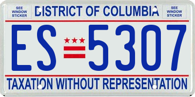 DC license plate ES5307