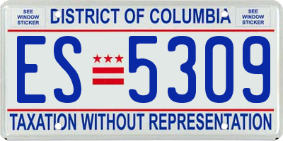 DC license plate ES5309