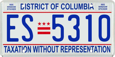 DC license plate ES5310