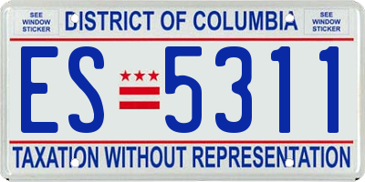 DC license plate ES5311