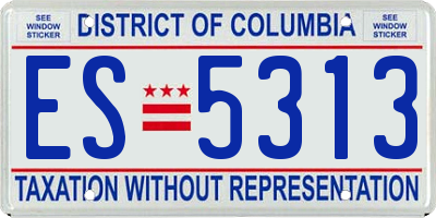DC license plate ES5313