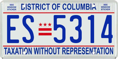 DC license plate ES5314