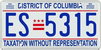 DC license plate ES5315