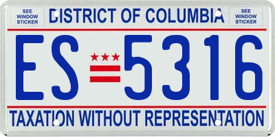 DC license plate ES5316