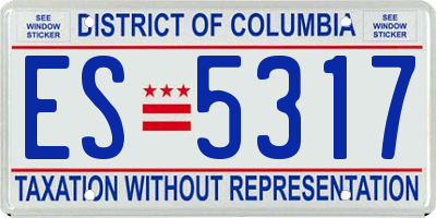 DC license plate ES5317
