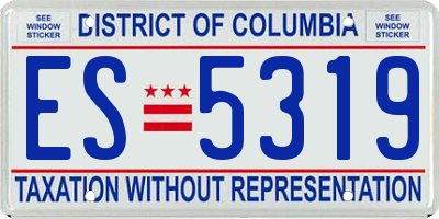 DC license plate ES5319