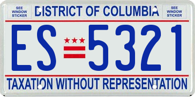 DC license plate ES5321