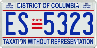DC license plate ES5323