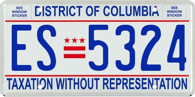 DC license plate ES5324