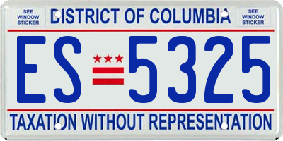 DC license plate ES5325