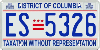 DC license plate ES5326