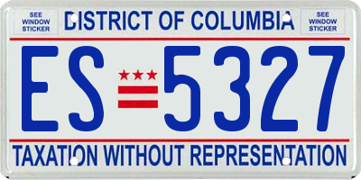 DC license plate ES5327