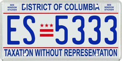 DC license plate ES5333