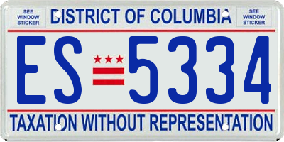 DC license plate ES5334