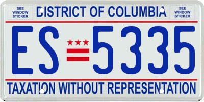 DC license plate ES5335
