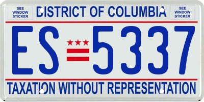 DC license plate ES5337