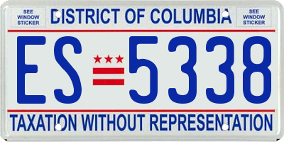 DC license plate ES5338