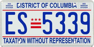 DC license plate ES5339
