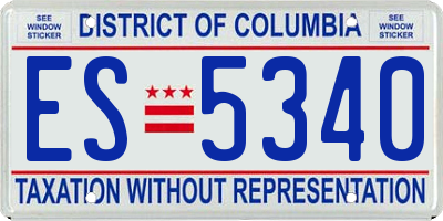 DC license plate ES5340