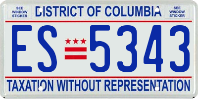 DC license plate ES5343