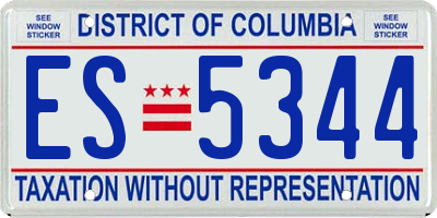 DC license plate ES5344