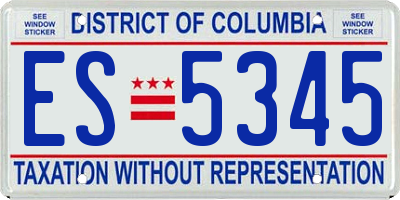 DC license plate ES5345
