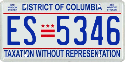 DC license plate ES5346