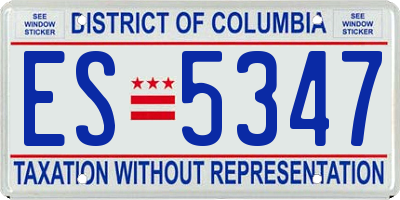 DC license plate ES5347