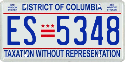 DC license plate ES5348