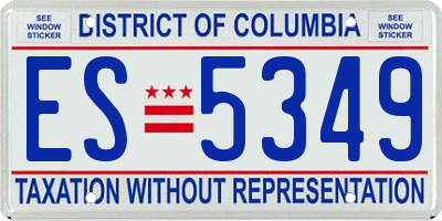DC license plate ES5349
