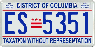 DC license plate ES5351