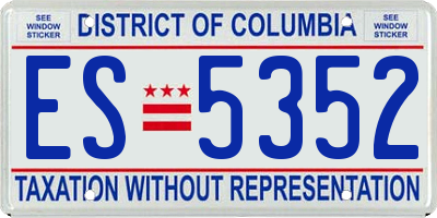 DC license plate ES5352