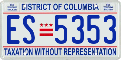 DC license plate ES5353